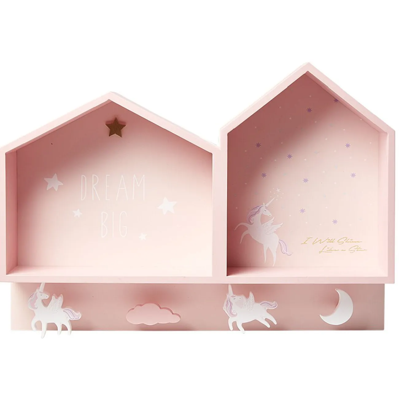 Gifi Rangement|Étagère murale licorne rose