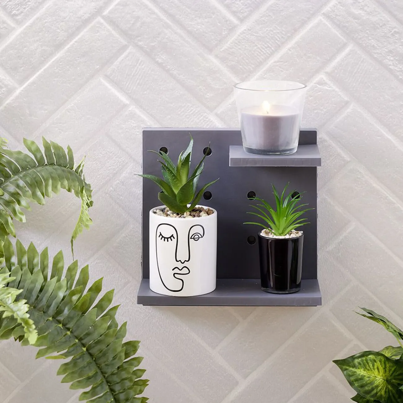 Gifi Rangement|Étagère murale plastique 2 niveaux x2