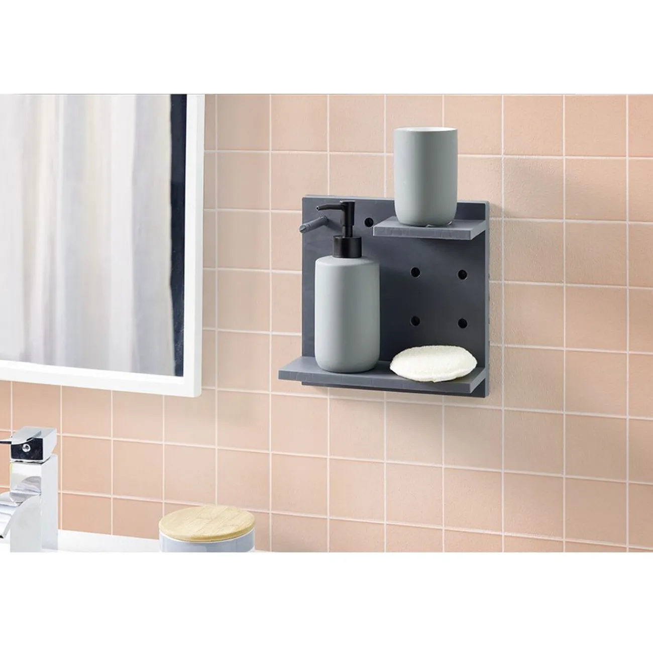 Gifi Rangement|Étagère murale plastique 2 niveaux x2