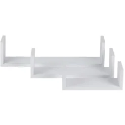 Gifi Rangement|Étagère murale rectangulaire blanche x3