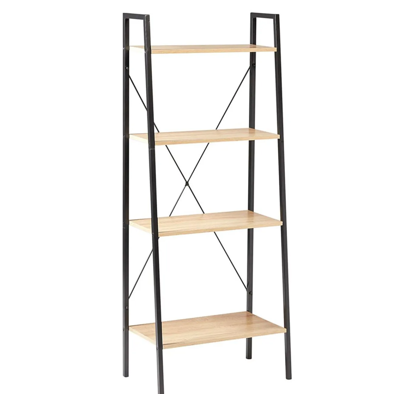 Gifi Rangement|Étagère New York 4 niveaux métal et bois