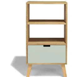 Gifi Rangement|Étagère Pia bois clair et vert d’eau 1 tiroir