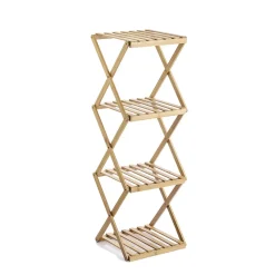 Gifi Equipement Douche^Étagère pliable en bambou 4 niveaux H91cm