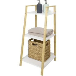 Gifi Aménagement Salle De Bain^Étagère salle de bain 3 niveaux bambou 34,5x36xH76cm