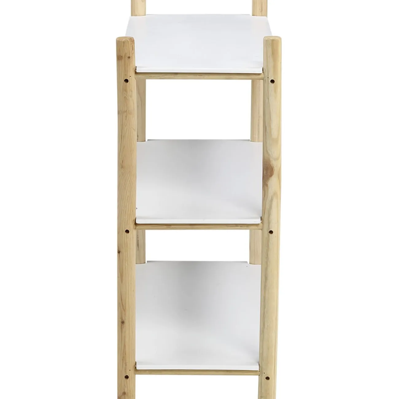 Gifi Rangement|Étagère scandinave bois 3 niveaux blanc et naturel