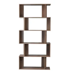 Gifi Rangement|Étagère Séparateur de pièce 5 niveaux marron 80x29xH167,7 cm