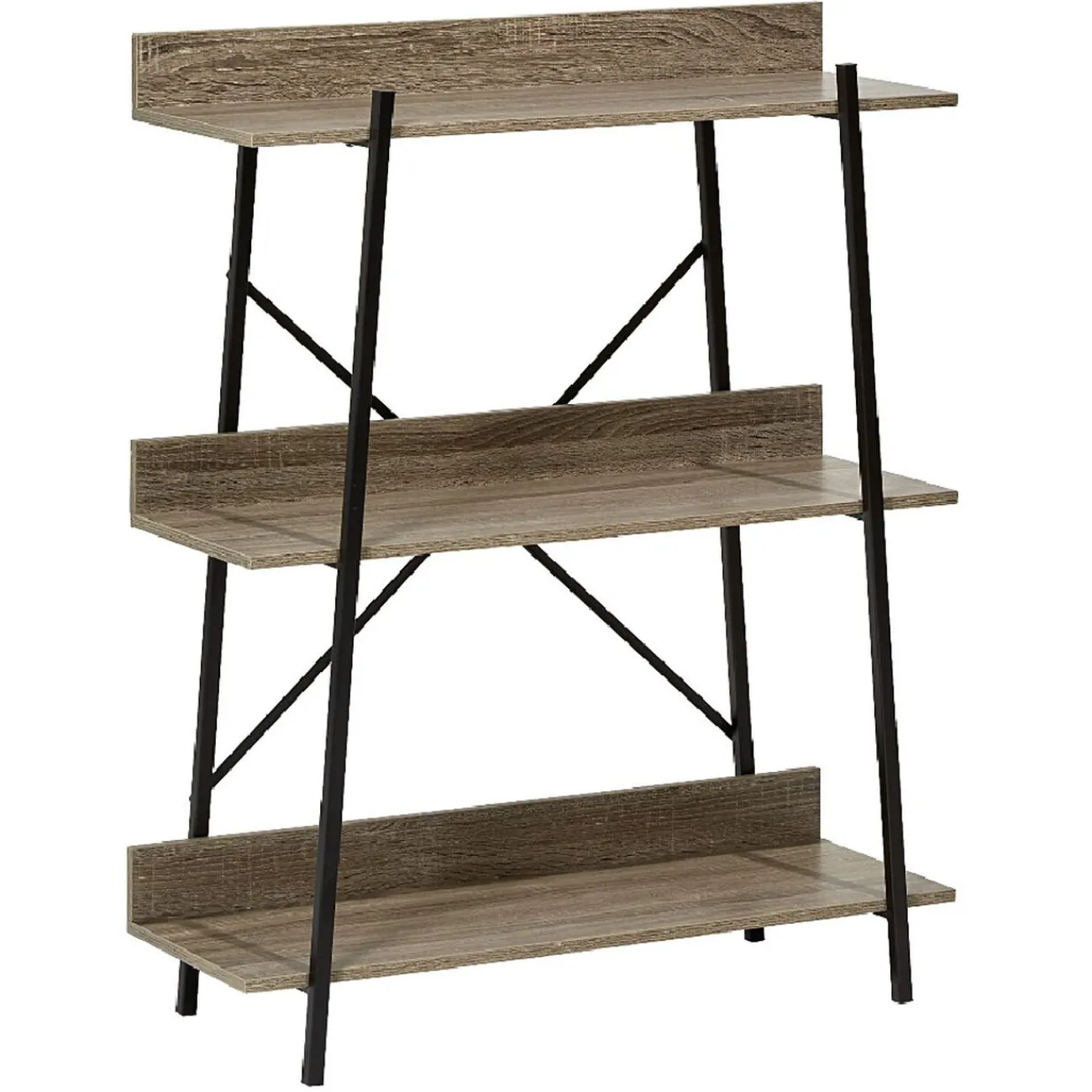 Gifi Rangement|Étagère style industriel bois et métal 3 niveaux