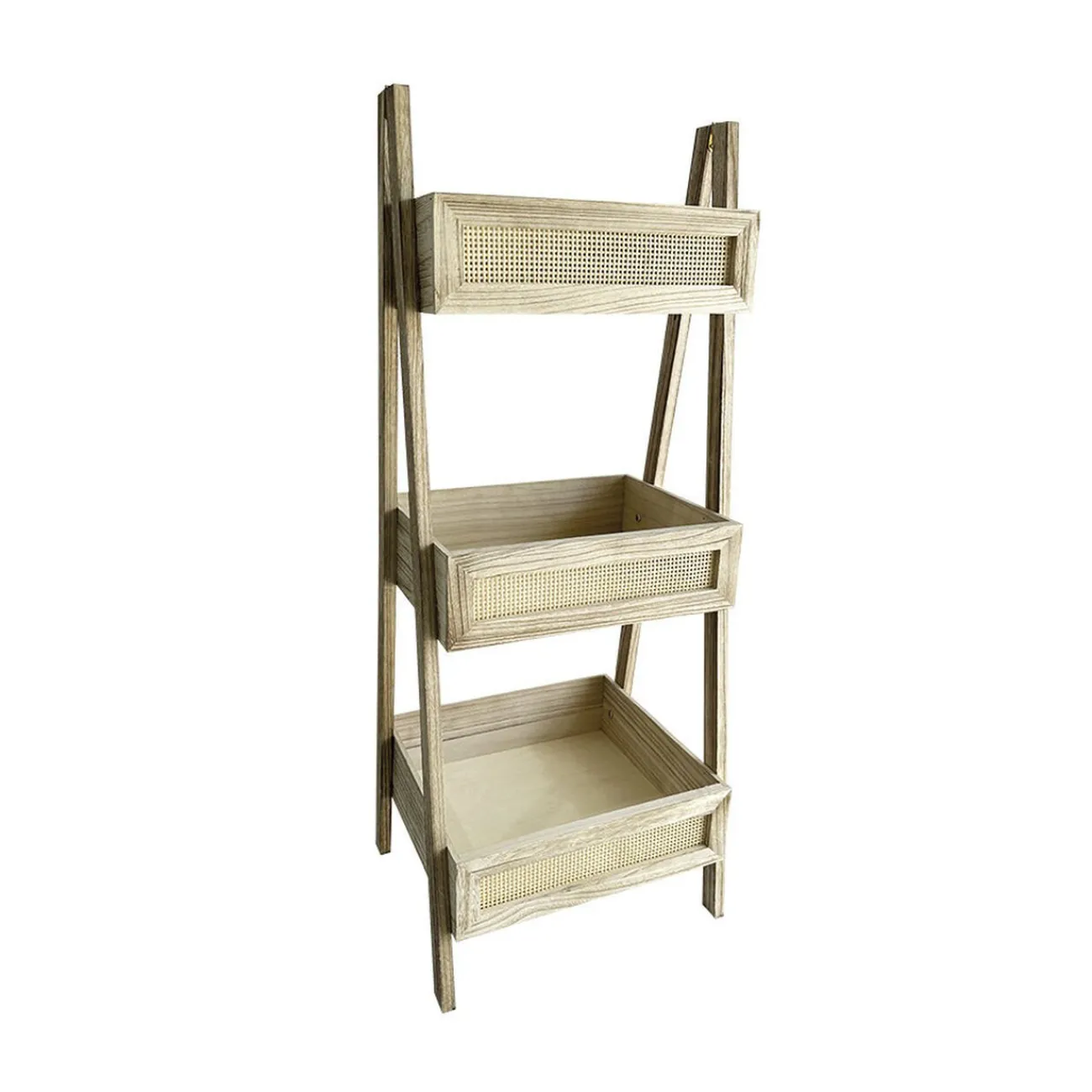 Gifi Rangement|Étagère sur pied 3 niveaux Salomé bois et métal 40xH100x33cm