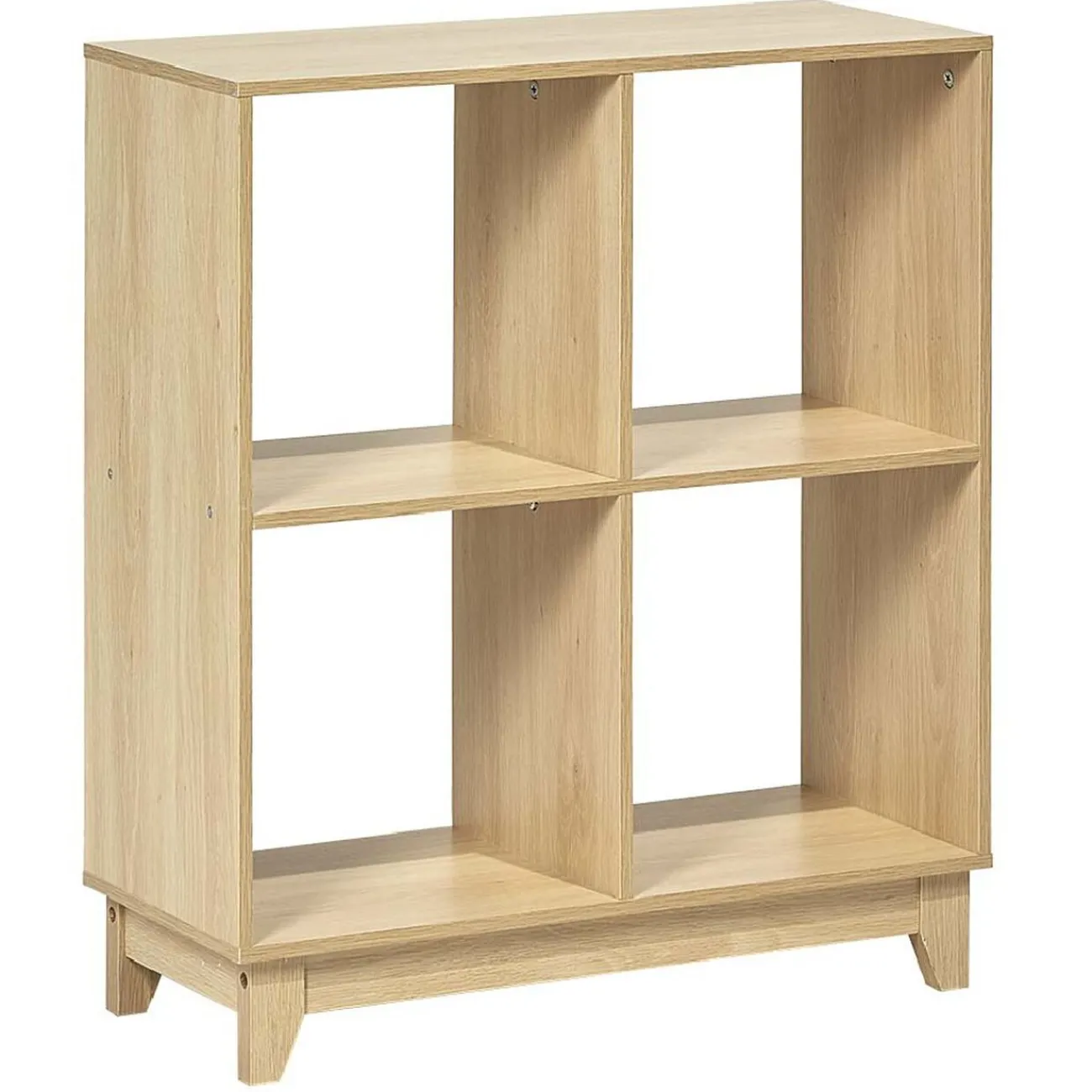 Gifi Rangement|Étagère sur pieds à 4 casiers contreplaqué naturel