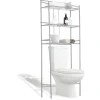 Gifi Equipement Wc^Étagère WC 3 niveaux acier gris 59,5x26,5xH170cm
