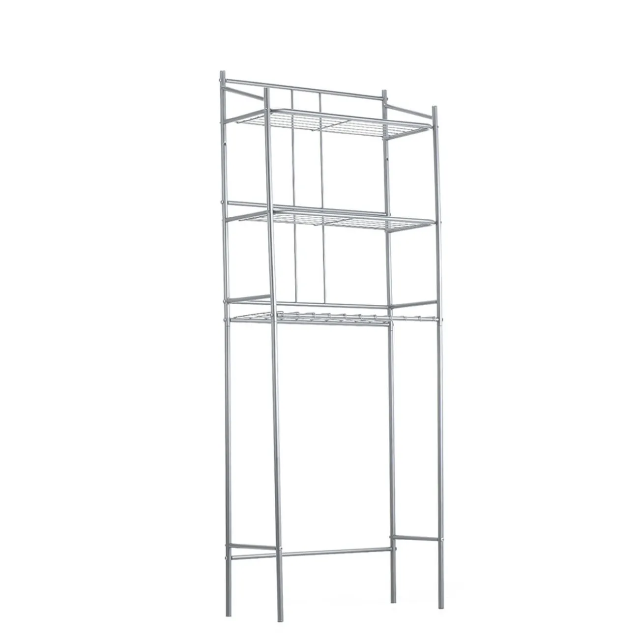 Gifi Equipement Wc^Étagère WC 3 niveaux acier gris 59,5x26,5xH170cm