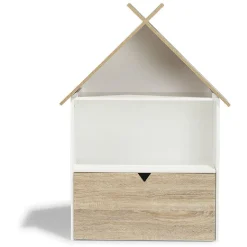 Gifi Rangement|Étagère Woody blanche et bois clair 1 tiroir 2 niches