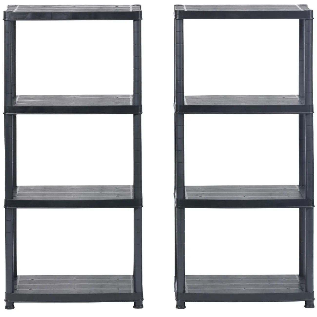 Gifi Rangement|Étagères noires en plastique 4 niveaux x2
