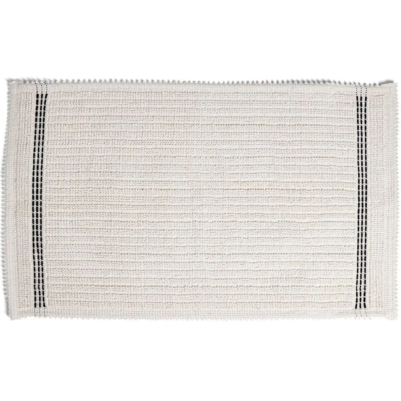 Gifi Aménagement Salle De Bain^Tapis de bain 100% coton blanc et noir 70x50cm