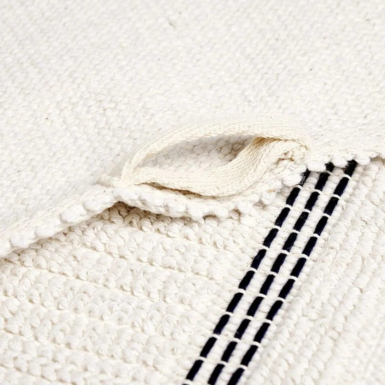 Gifi Aménagement Salle De Bain^Tapis de bain 100% coton blanc et noir 70x50cm