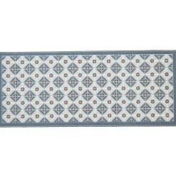 Gifi Nettoyage Et Entretien|Tapis de cuisine à motif graphique bleu marron 120x50 cm