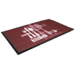 Gifi Nettoyage Et Entretien|Tapis de cuisine antidérapant rose motif couverts