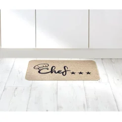 Gifi Nettoyage Et Entretien|Tapis de cuisine antidérapant inscription Chef 75x45cm