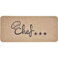 Gifi Nettoyage Et Entretien|Tapis de cuisine antidérapant inscription Chef 100x45cm