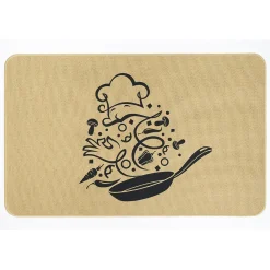 Gifi Nettoyage Et Entretien|Tapis de cuisine effet lin motif cuisine 80x50 cm