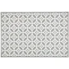 Gifi Nettoyage Et Entretien|Tapis de cuisine en vinyle imprimé rosace blanc et gris L. 70 cm