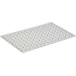 Gifi Nettoyage Et Entretien|Tapis de cuisine en vinyle imprimé rosace blanc et gris L. 70 cm