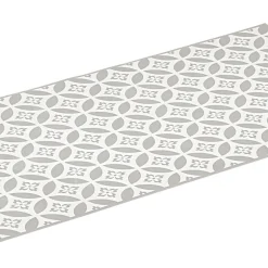 Gifi Nettoyage Et Entretien|Tapis de cuisine en vinyle imprimé rosace blanc et gris L. 99 cm