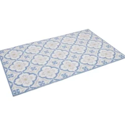 Gifi Nettoyage Et Entretien|Tapis de cuisine imprimé carreau de ciment bleu et blanc 80x50cm