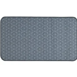 Gifi Nettoyage Et Entretien|Tapis de cuisine imprimé rosaces bleu gris 80x45 cm