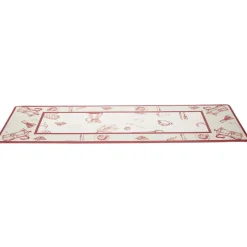 Gifi Nettoyage Et Entretien|Tapis de cuisine imprimé rouge et blanc 150 x 45 cm