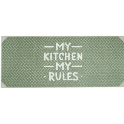 Gifi Nettoyage Et Entretien|Tapis de cuisine inscription My Kitchen My Rules 120x50cm