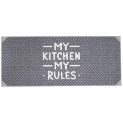 Gifi Nettoyage Et Entretien|Tapis de cuisine inscription My Kitchen My Rules 120x50cm