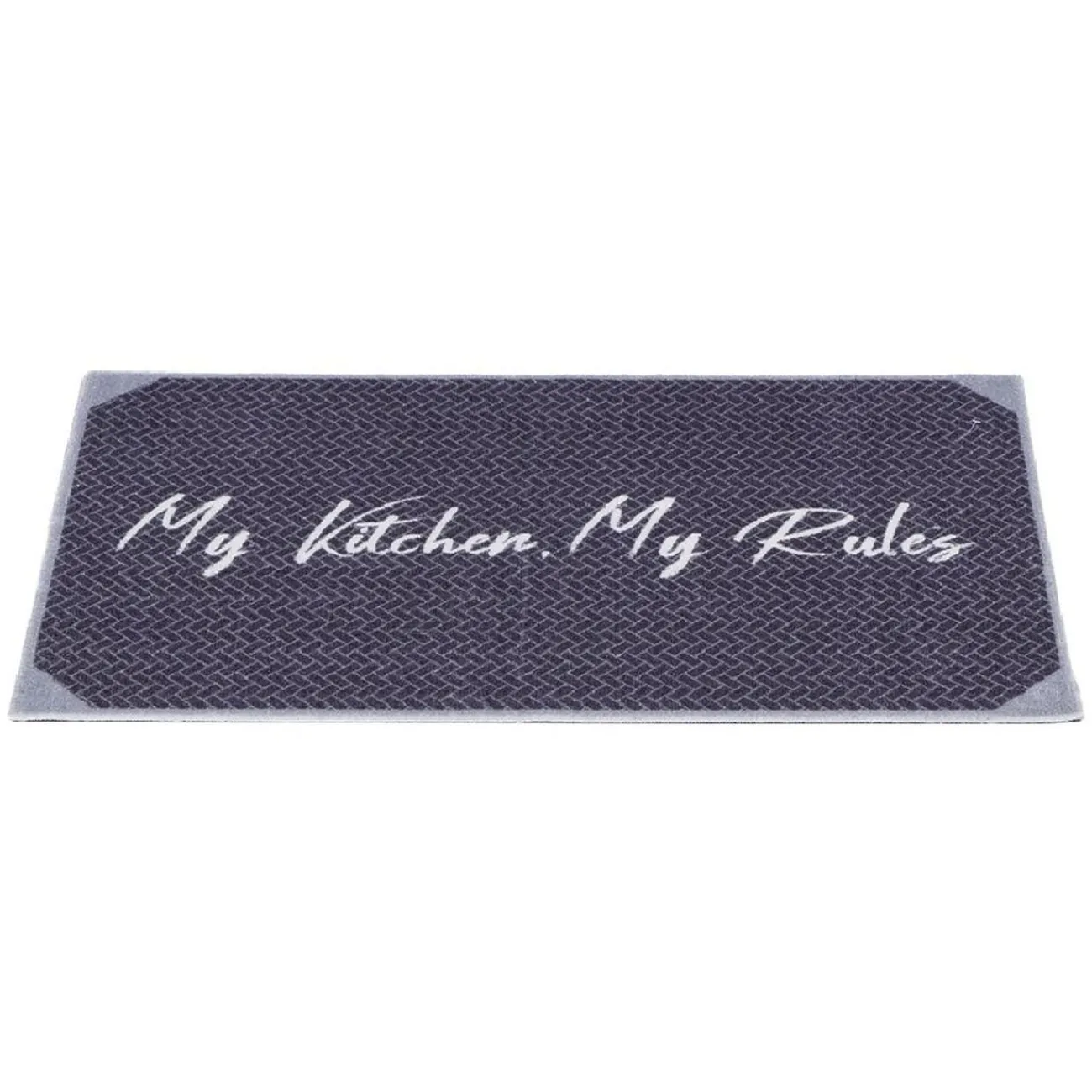 Gifi Nettoyage Et Entretien|Tapis de cuisine My Kitchen My Rules gris et blanc 80x50 cm