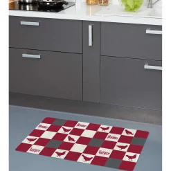 Gifi Nettoyage Et Entretien|Tapis de cuisine polyamide décor rustique poule carreau 80x50 cm