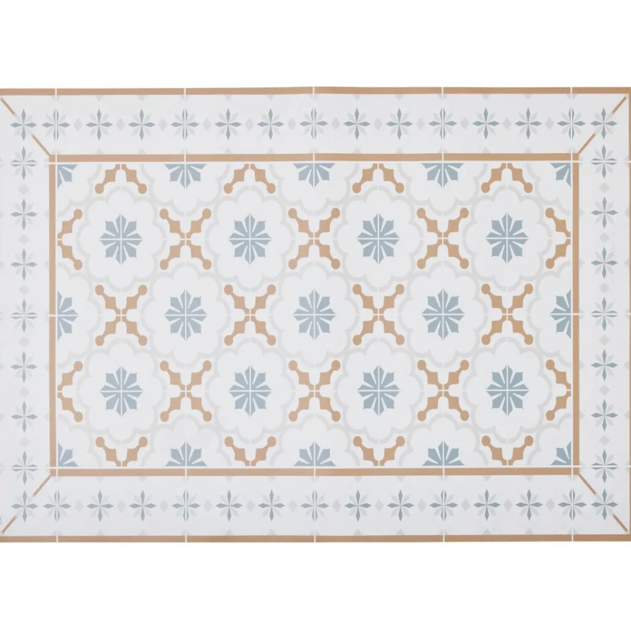 Gifi Nettoyage Et Entretien|Tapis de cuisine vinyle imprimé carreau de ciment tricolore 70x49,5cm