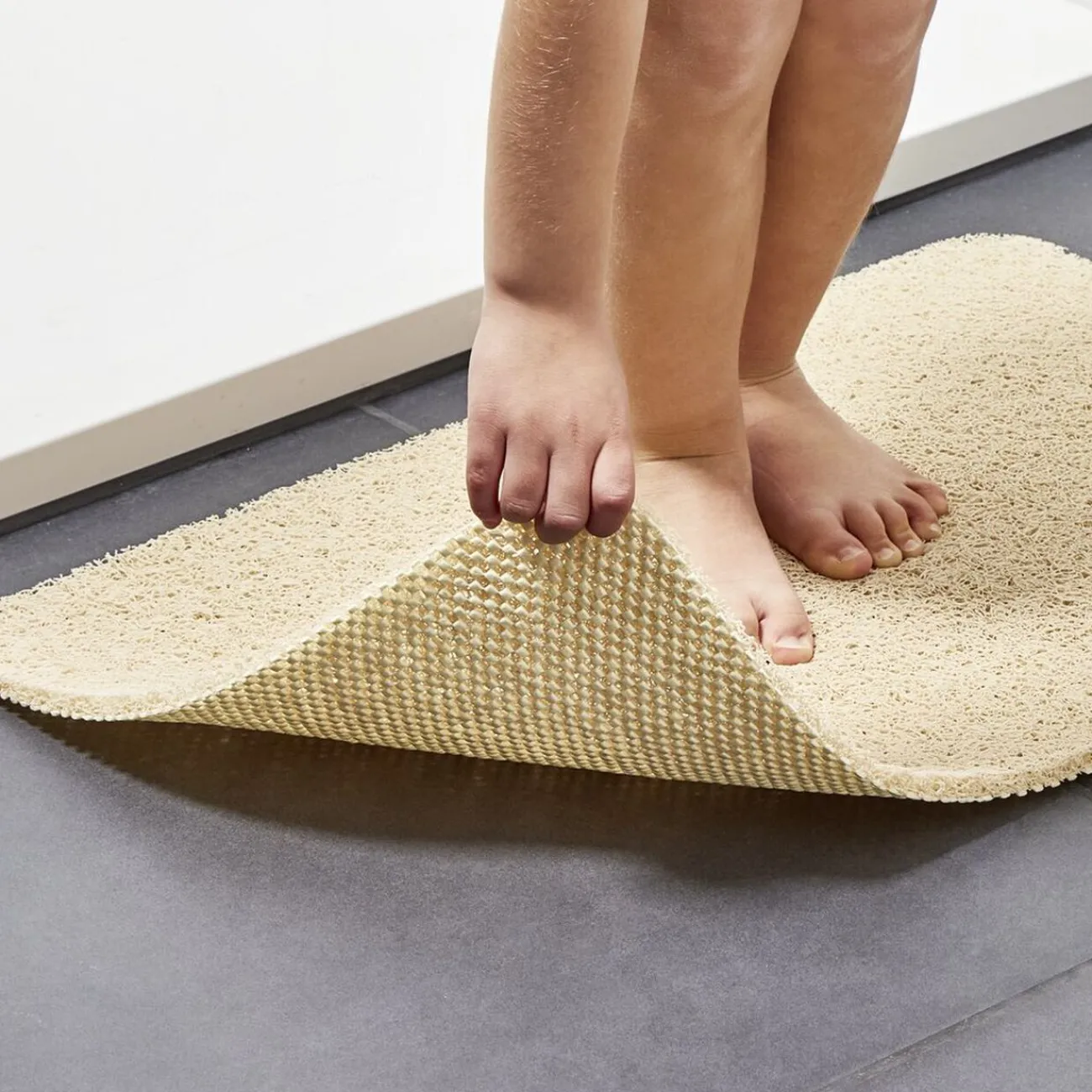 Gifi Aménagement Salle De Bain^Tapis de douche anti-dérapant 60x40cm beige