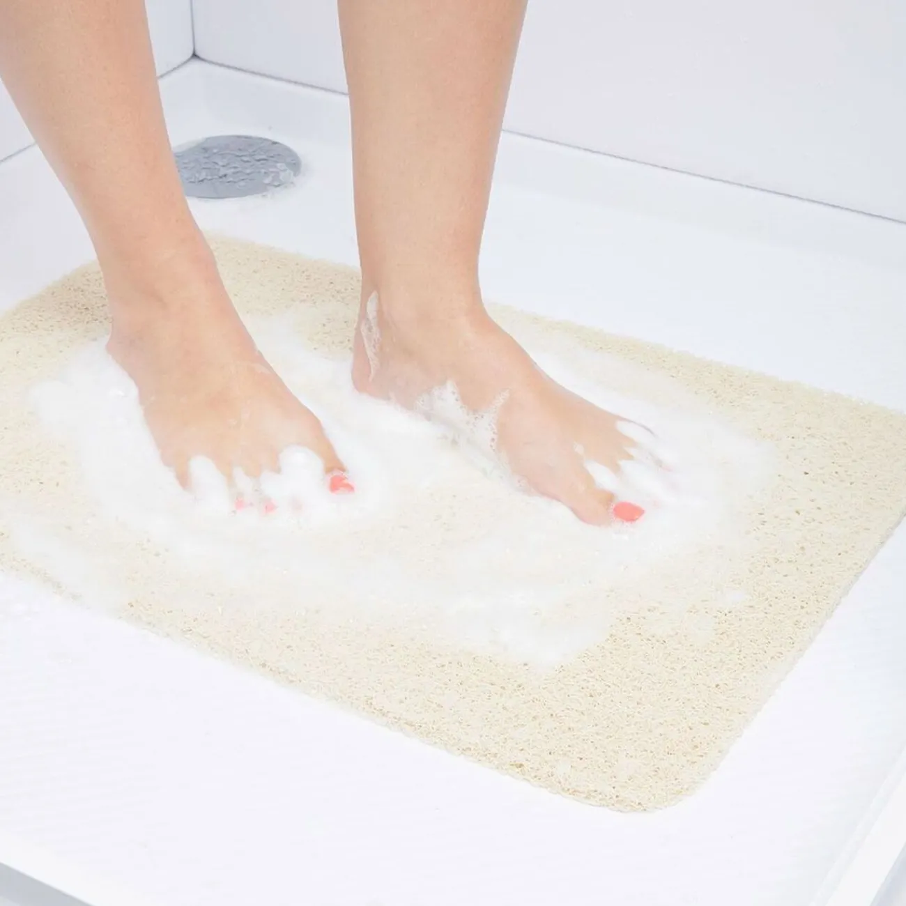 Gifi Aménagement Salle De Bain^Tapis de douche anti-dérapant 60x40cm beige