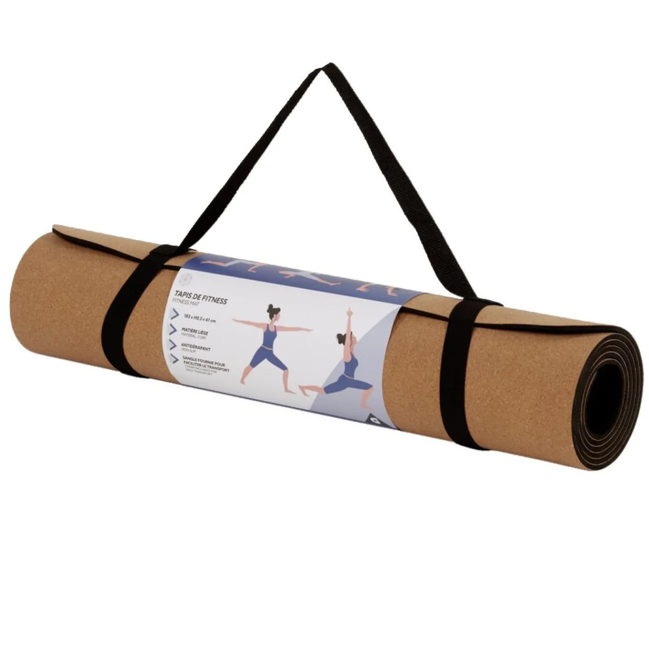Gifi Bien-Être^Tapis de fitness yoga en liège antidérapant 183x61xép0,5cm
