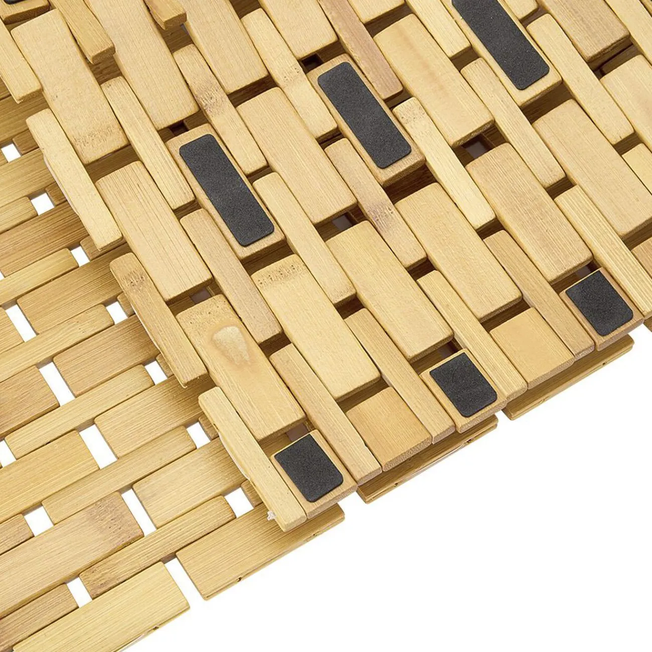 Gifi Aménagement Salle De Bain^Tapis de salle de bain bambou rectangulaire 72x45 cm