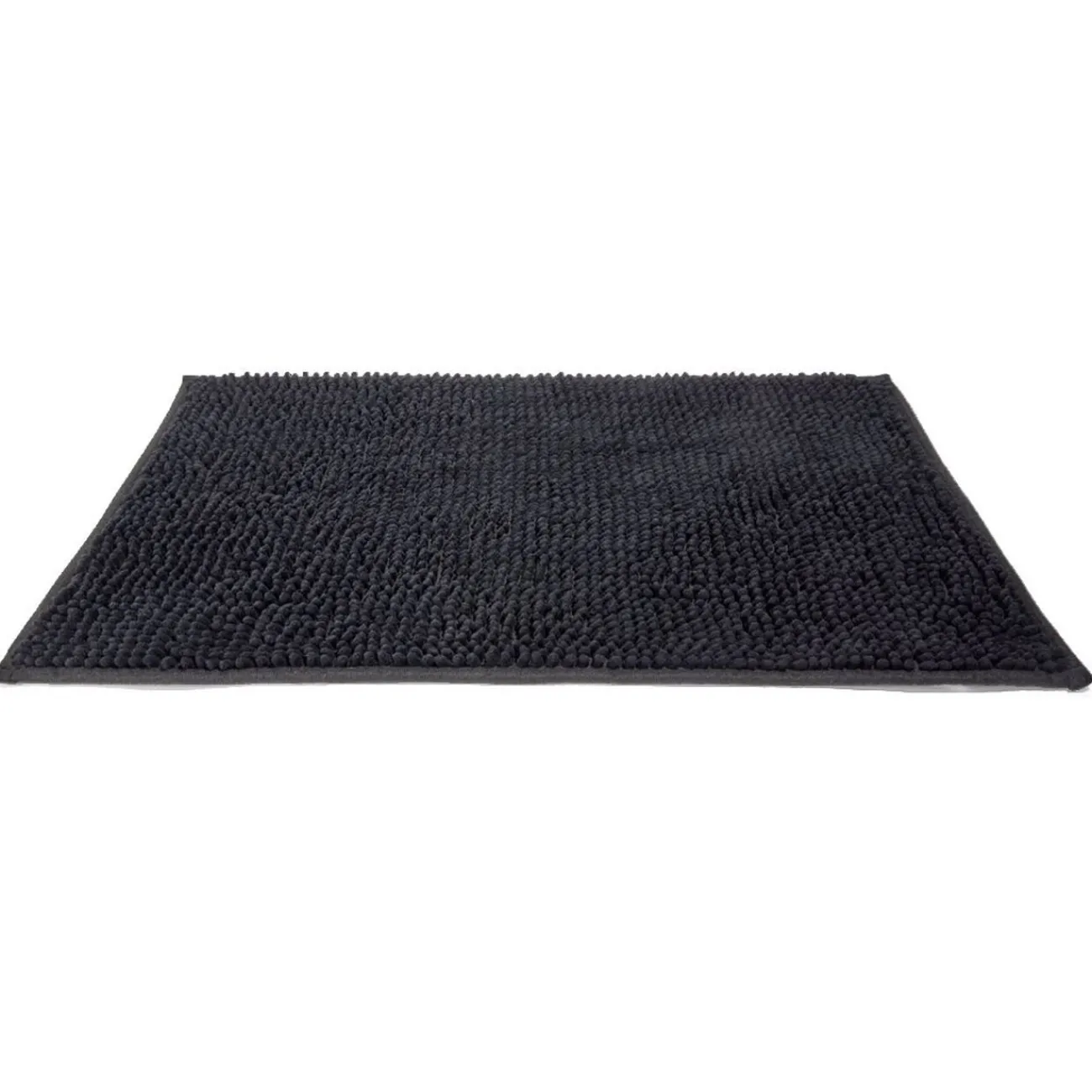 Gifi Aménagement Salle De Bain^Tapis de salle de bain chenille noir 45x65cm