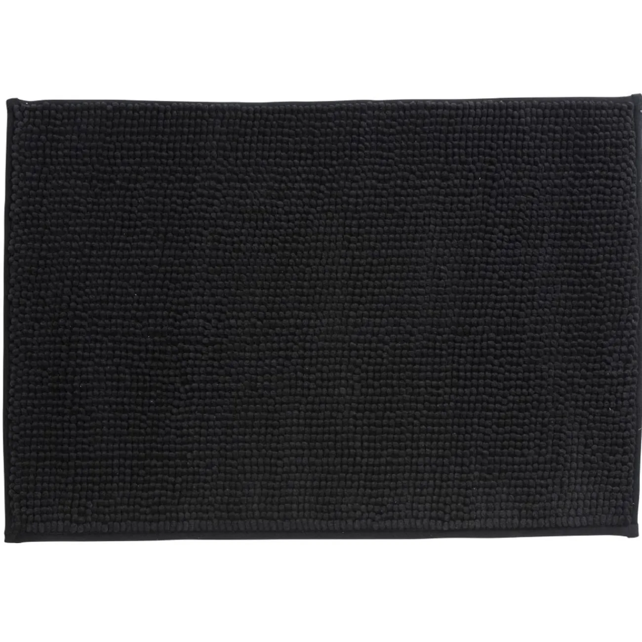 Gifi Aménagement Salle De Bain^Tapis de salle de bain chenille noir 45x65cm