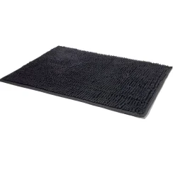 Gifi Aménagement Salle De Bain^Tapis de salle de bain chenille noir 45x65cm