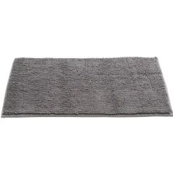 Gifi Aménagement Salle De Bain^Tapis de salle de bain chenille gris 45x65cm