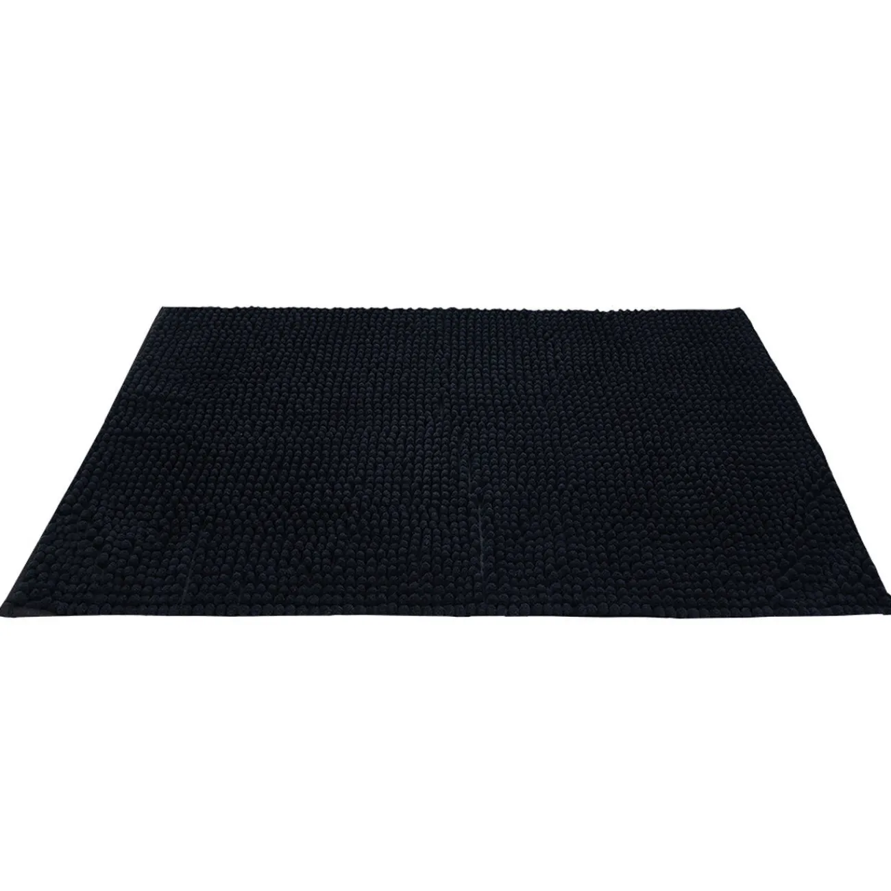 Gifi Aménagement Salle De Bain^Tapis de salle de bain chenille noir 80x50cm