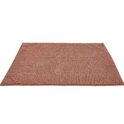 Gifi Aménagement Salle De Bain^Tapis de salle de bain chenille marron 80x50 cm