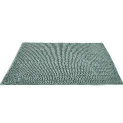 Gifi Aménagement Salle De Bain^Tapis de salle de bain chenille vert 80x50 cm