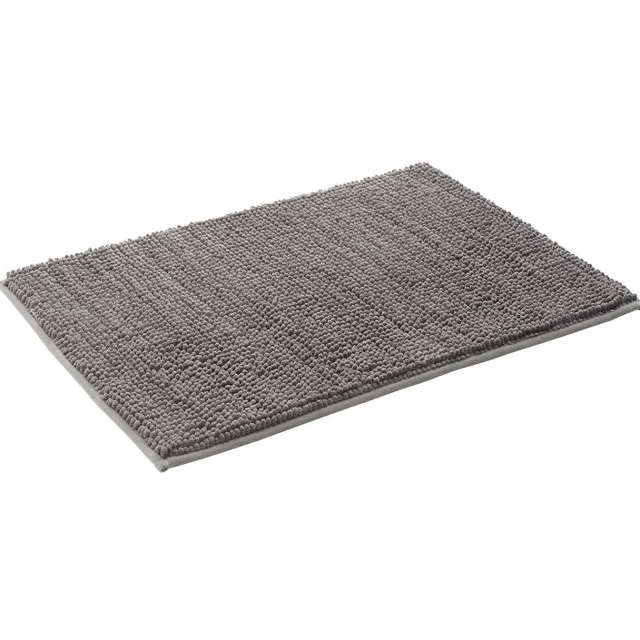 Gifi Aménagement Salle De Bain^Tapis de salle de bain chenille gris 65x45 cm