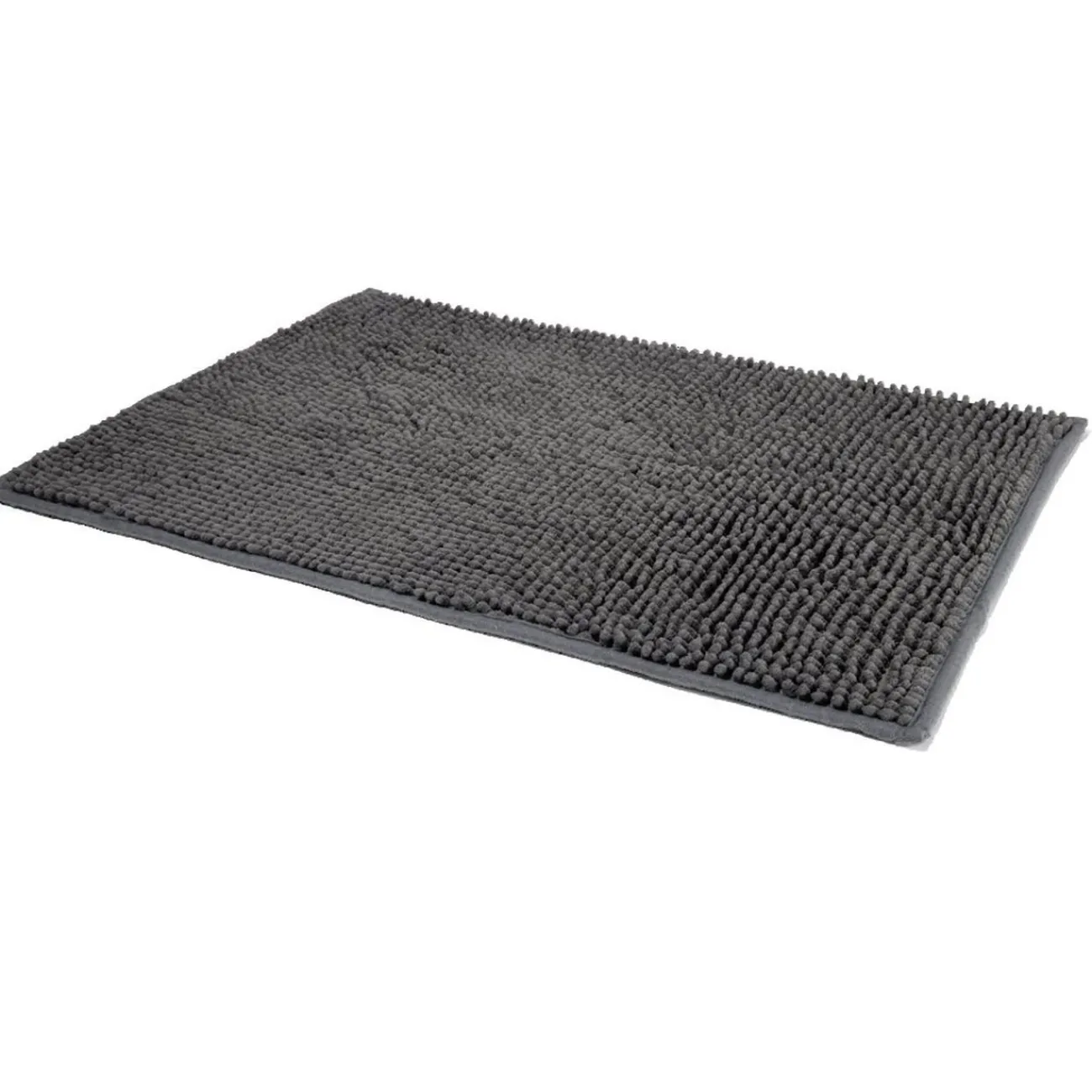 Gifi Aménagement Salle De Bain^Tapis de salle de bain chenille gris 65x45 cm