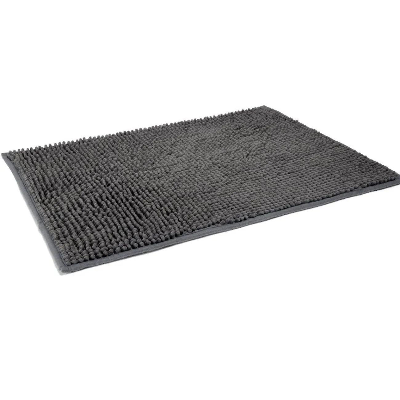 Gifi Aménagement Salle De Bain^Tapis de salle de bain chenille gris 65x45 cm