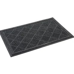 Gifi Nettoyage Et Entretien|Tapis d'entrée en polyester gris foncé